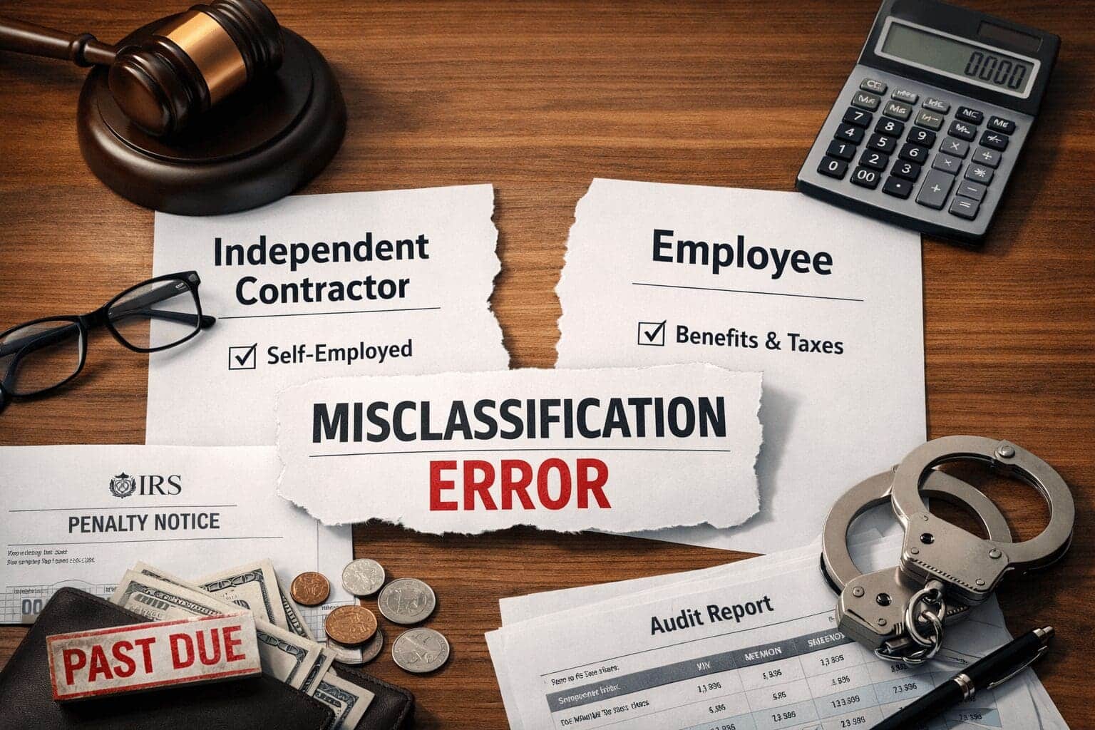 Misclassification error: contractor vs employee documents