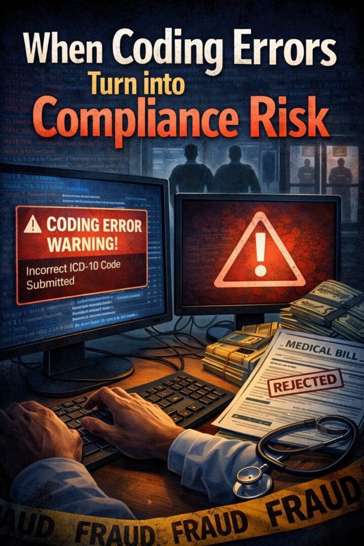 Medical coding error compliance risk warning
