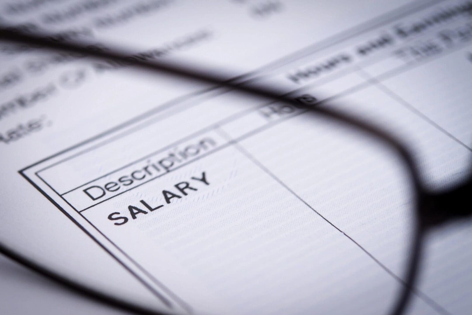 Close-up of salary field on form